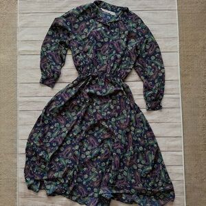 Vintage paisley dress TALBOTS size 10 purple